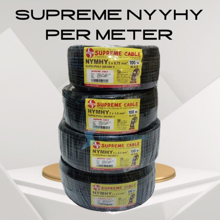 FREE ONGKIR (PER METER) SUPREME KABEL SERABUT NYYHY NYMHY PER METER 2x0,75 2x1,5 2x2,5 3x1,5 3x2,5 /