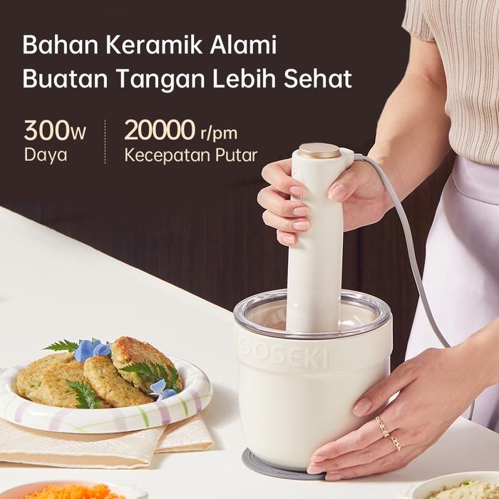 SOSEKI Blender Chopper Daging / 300W Blender Bumbu / FREE 3 Mangkuk Mini Chopper Mini / Coper