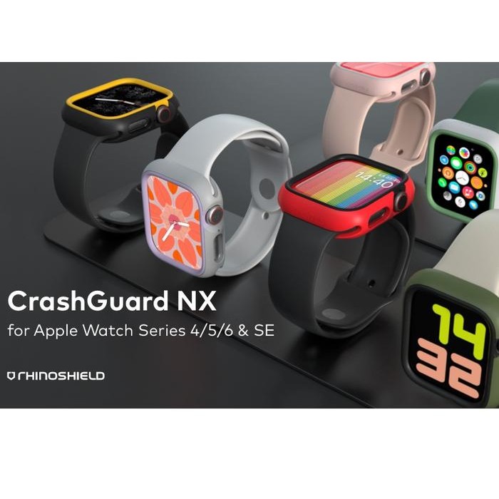 Stok Baru CrashGuard NX Compatible For Apple Watch Series 4 / 5 / 6 / SE - 41mm/45mm - RhinoShield