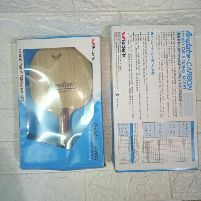 85qg- Bat Pingpong Kayu Butterfly Amultart Zl Carbon Fellow 300