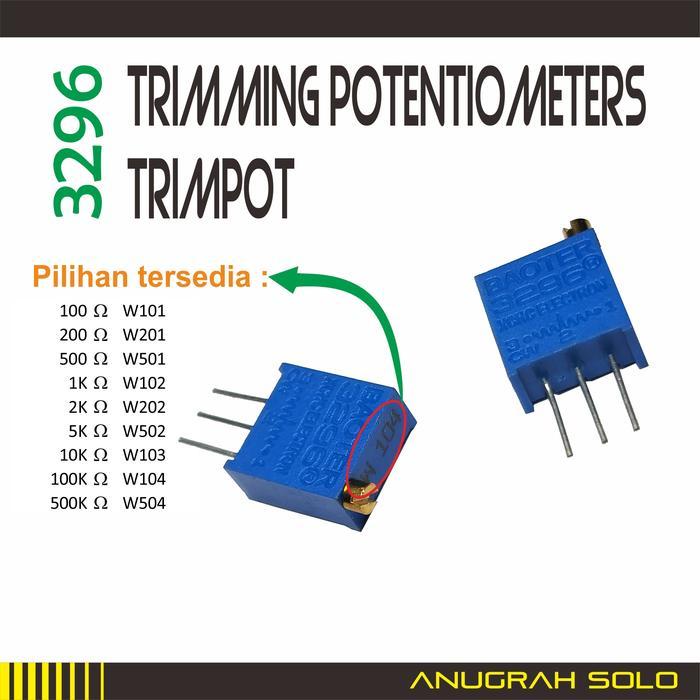 Trimpot Trimmer Potensiometer Multiturn Potensio Trimer 3296