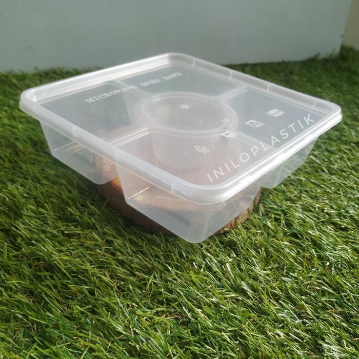 [25pcs] Thinwal DM 1000ml Sekat 5 / Thinwall Kotak Plastik 1000 ml