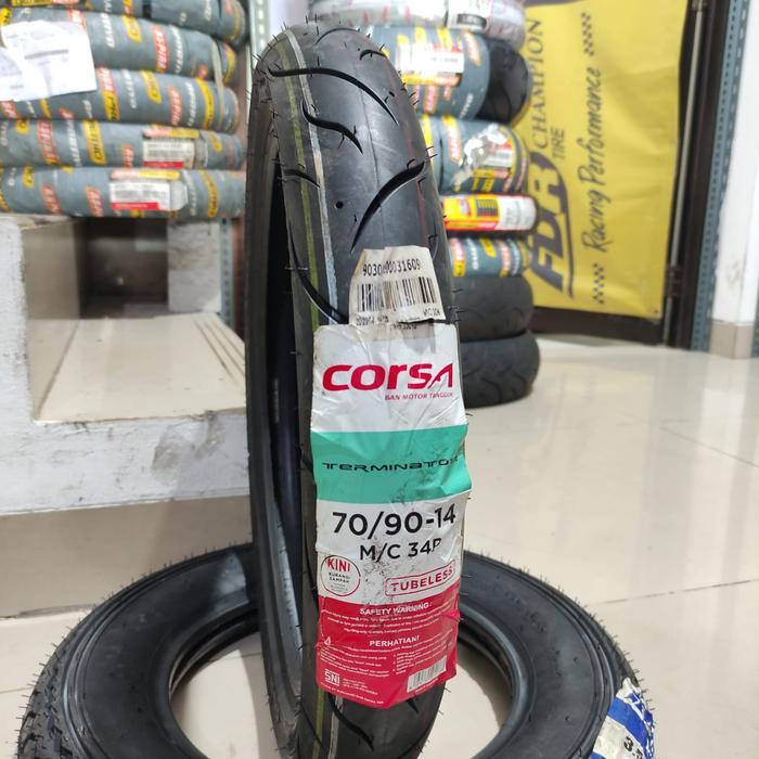 Ban Motor Corsa Terminator Ring 14 70/90 Ban Donat Tubeless Free Pentil Beat Vario Mio Spin