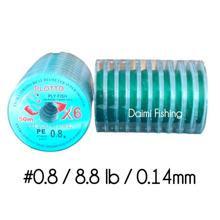 Senar Pe Plotto Plyfish X6 Green 50M Connecting Senar Pancing Pe #Gratisongkir