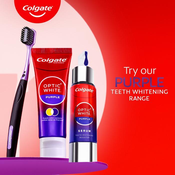 Colgate Optic White Purple Toothbrush Twinpack+Toothpaste Twinpack Free Iu Exclusive Limited Edition