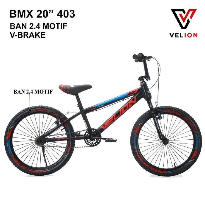 Sepeda Bmx 20 Velion Frame Besi Spoke Motor Ban Jumbo 2.40 Anak Cowo