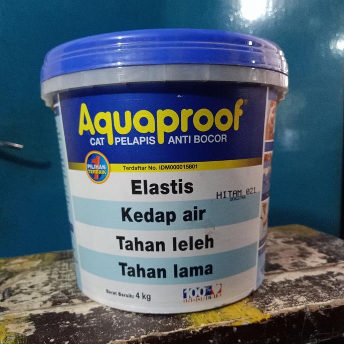 Aquaproof 021 Hitam, Cat Pelapis Anti Bocor Kemasan 4 Kg (Galon)
