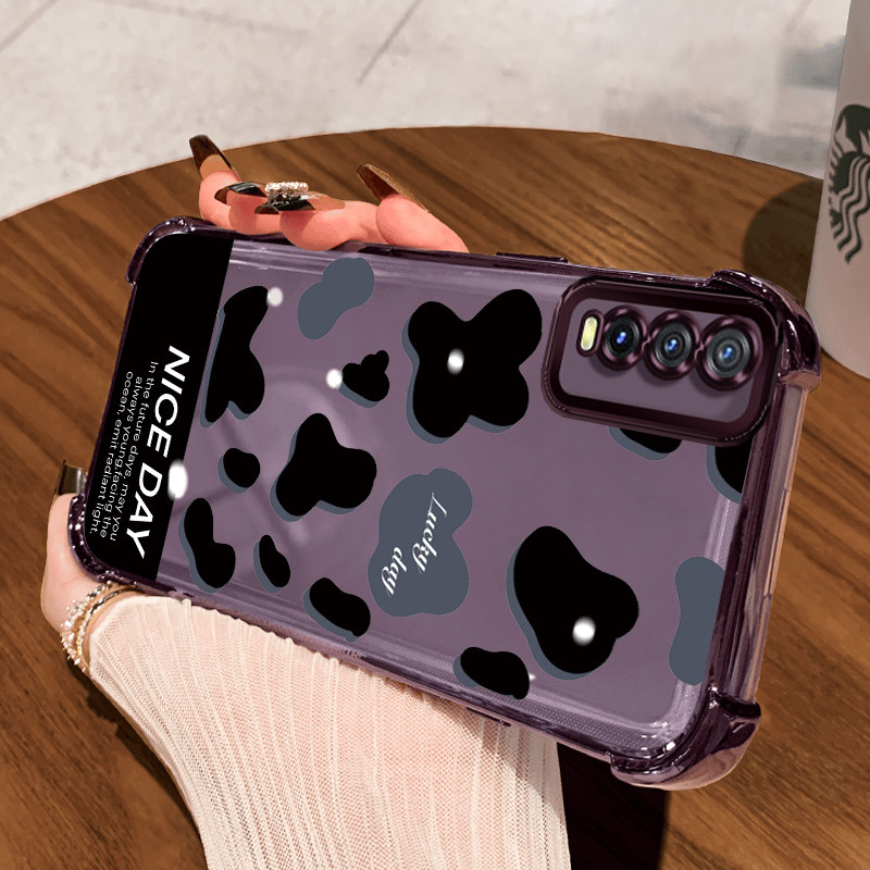 Casing Hp untuk VIVO Y20 Y20s Y20i Y20T Y20A Y20G Y12S Y12A Y11s Y30G Case Motif belang sapi Kasing 