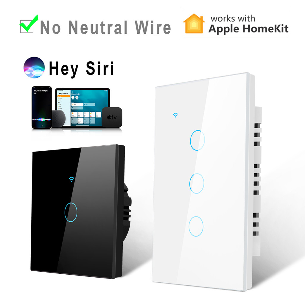 Smart MFI Certified Wall Switches Apple Homekit LED Light Switch WiFi