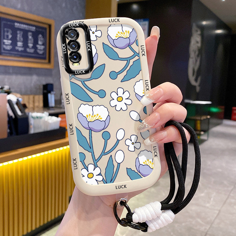 Casing Hp untuk VIVO Y20 Y20i Y20s Y20A Y20G Y12A Y12S Y11s Case Casing Bunga pola Kesing HP Silikon
