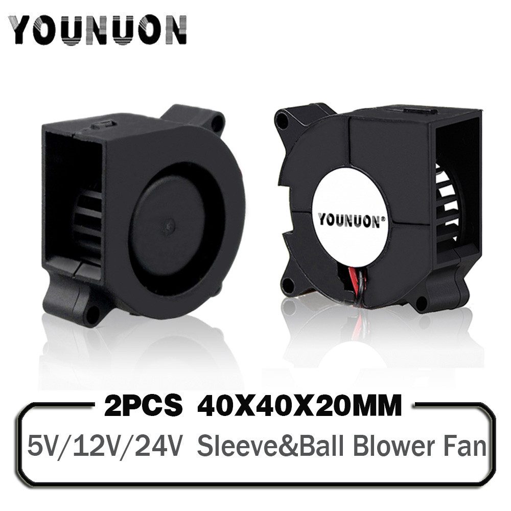 2Pcs 3D Printer Fan 40Mm 4020 Turbo Blower 24V 12V 5V Ball Bearing Cooling Fan 40Mm X 40Mm X 20Mm