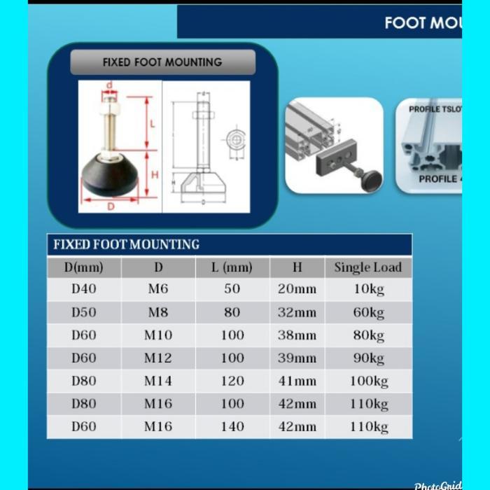 vcju- Foot/ Adjuster Pad M8X80