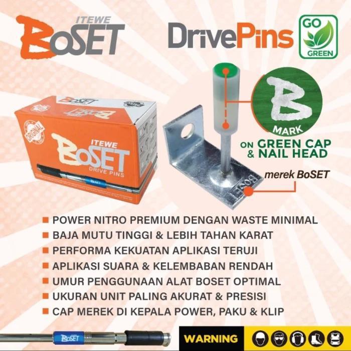 Premium Boset Drive Pins Angle Clip (Original) Paku Ramset L - Dia. 8.5Mm Panjang 3 Cm Original