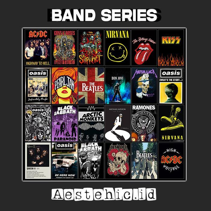 new Poster Dinding Kamar Aesthetic Tema Band Series ORIGINAL