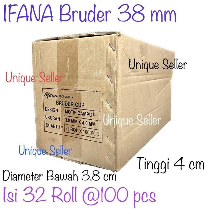 [1 Dus] Ifana Bruder Muffin Cup 38 mm isi 32 Roll @100 pcs / Cupcake Case Ifana 3.8 cm / Cup Ifana