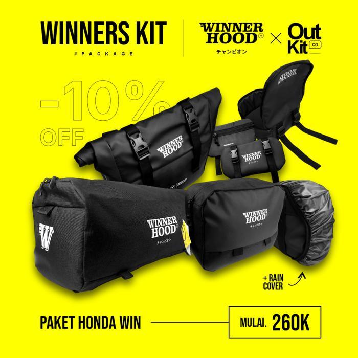 BERKUALITAS WINNERS KIT - Paket Motor Honda WIN 100 ( Tas Stang, Sidebag, Touring, Raincover )