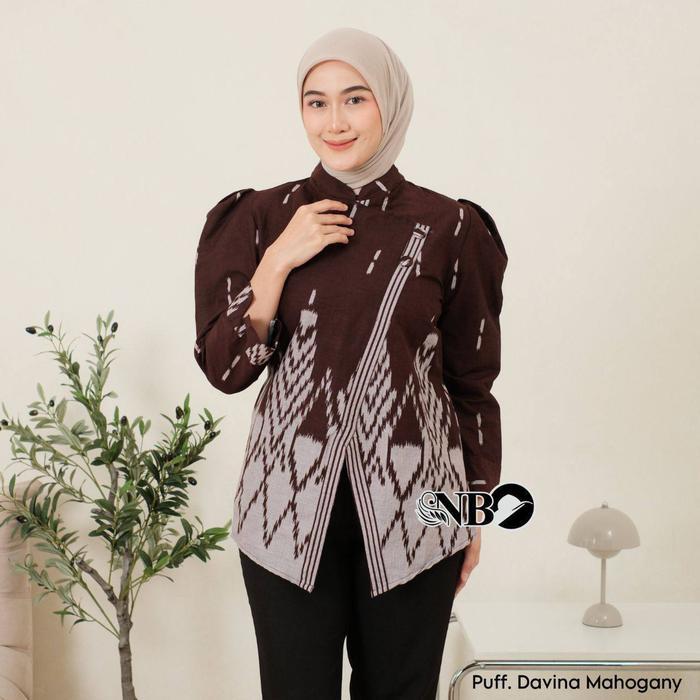 Blouse Batik Janggan Wanita Modern - Atasan Kerja Kantor Elegan Premium Baju Batik Wanita Model