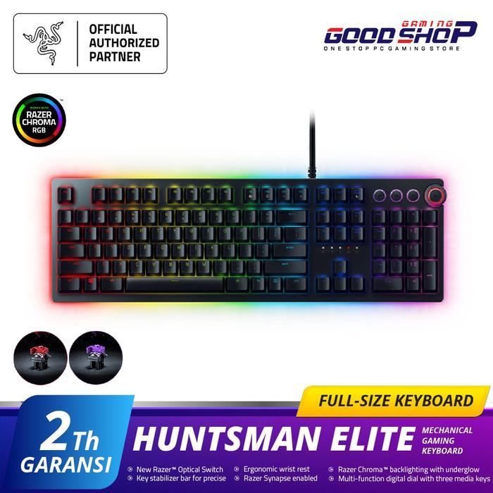 Razer Huntsman Elite - Keyboard Mekanik Full-Sized dengan Switch Opto-Mechanical Hitam