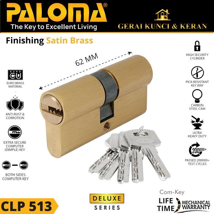 Baru Paloma Clp 513 514 515 516 517 518 519 Double Cylinder Kunci Pintu Rumah Deluxe Dc-Ck 62Mm