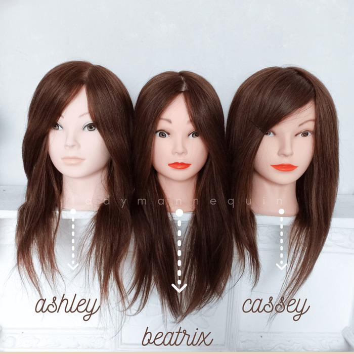 (ASHLEY) Patung Manekin Rambut / Kepala Patung Rambut / Sanggul Hairdo