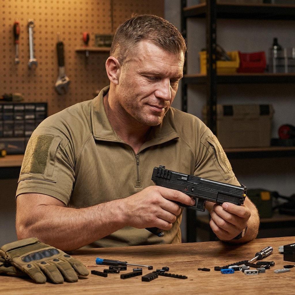 2027.G18 Military Series M1911 Pistol Gun Model Bricks Building Blocks Toys for Children Boy Kids