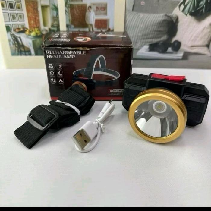 SENTER KEPALA HEADLAMP CAHAYA PUTIH PORTABLE RECHARGEABLE SENTER T40