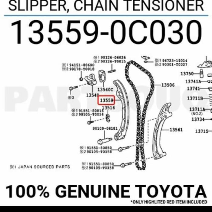 Damper Chain Innova Hilux Bensin 13559-0C030 Original --- Gcp14