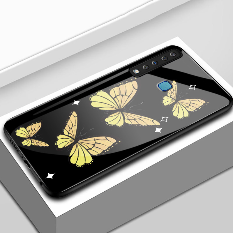 Casing Hp Untuk Samsung A9 2018 A8+ 2018 A8 2018 Case Casing pola kupu-kupu daun kuning biru Kasing 