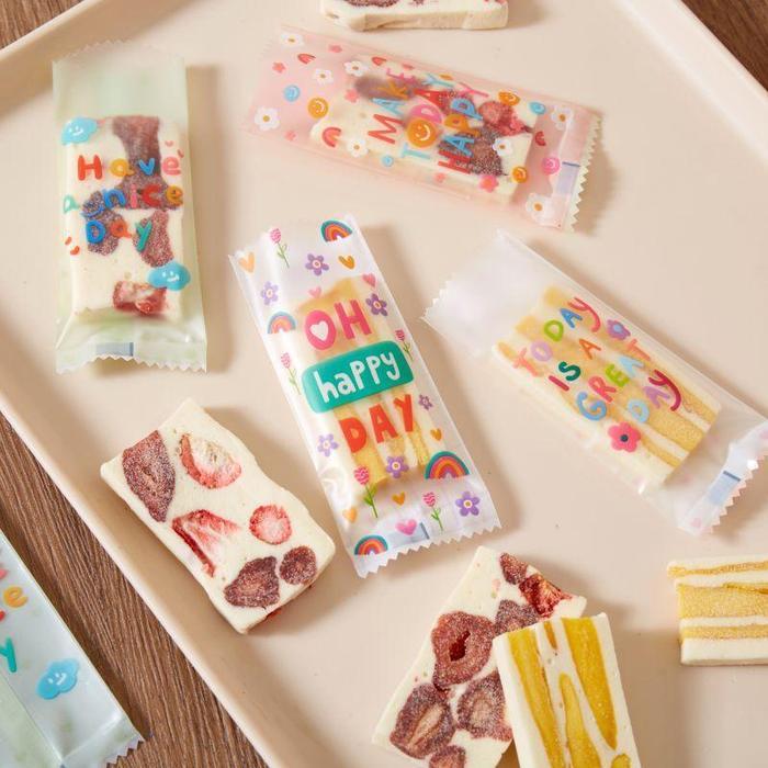100 Pcs Plastik Kemasan Permen Nougat Lucu 4x9cm - Plastik Kemasan Permen Kue Kartun Lucu