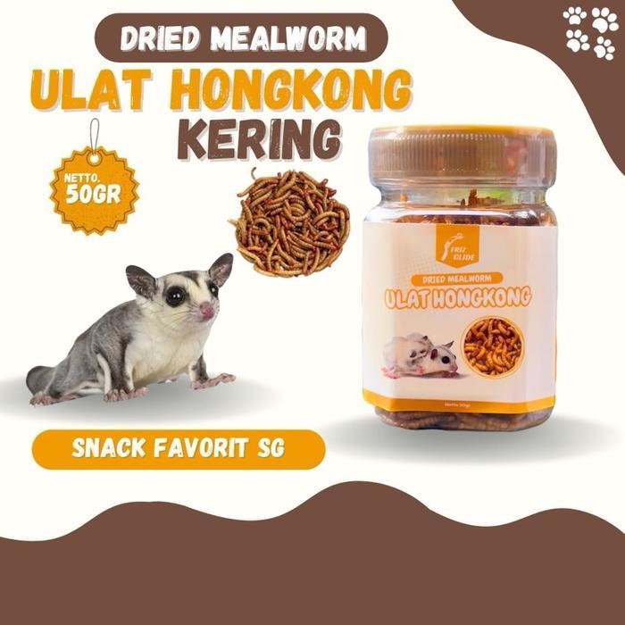 Ulet Hongkong Kering Sugar Glider Ikan Hamster Landak Mini Burung Kicau Camilan Sugar Glider Ulet