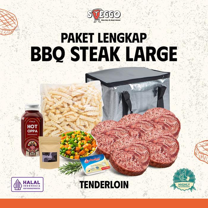 Terlariss Paket Hemat Lengkap BBQ TENDERLOIN BEEF STEAK, Bundling Daging Steak - LARGE SET