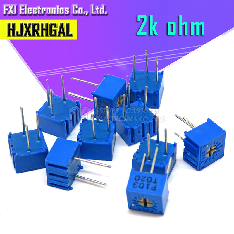10pcs 3362P-1-202LF 3362P 2K ohm 3362P-1-202 3362P-202 3362 P202 202 Trimpot Trimmer Potentiometer