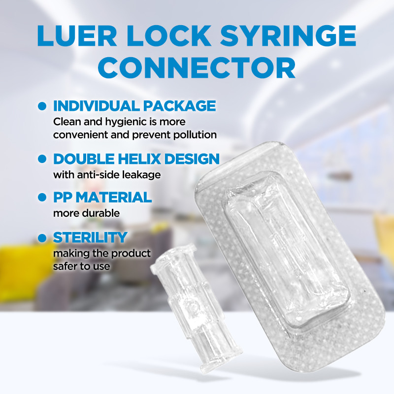 Luer Syringe Connector Pp Material Transparent Medical DoubleWay Connector Easy Durable Sterile