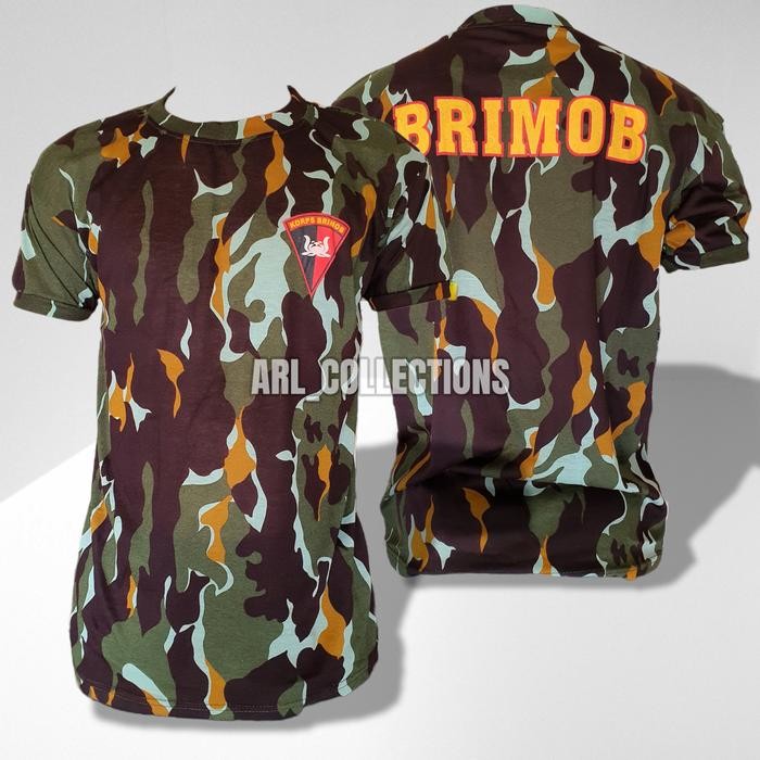 ArlC kaos pendek loreng brimob - logo - kaos loreng lengan pendek NW750TERMURAH