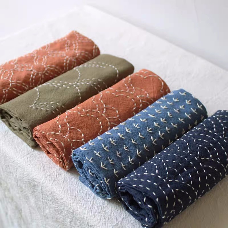 Japan Style Handmade Heat Resistant Mats Retro Sashiko Anti Slip Placemats Drink Coasters Cotton Lin