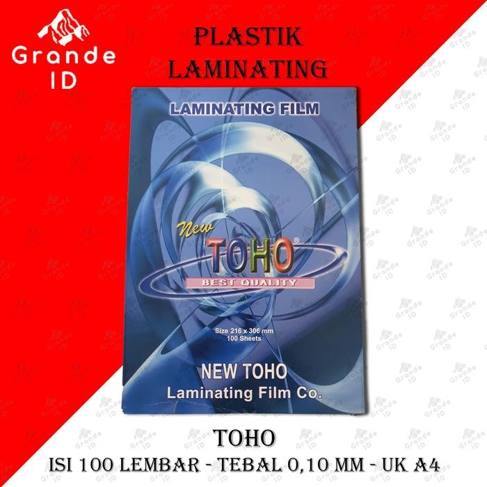 

LAMINATING FILM TOHO UKURAN A4 ISI 100 LEMBAR PLASTIK TEBAL 0,1 MM