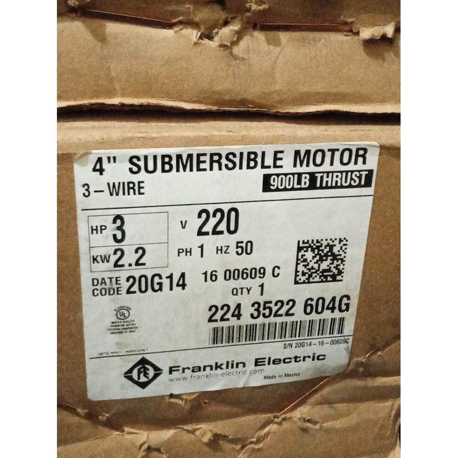 Motor Submersible Franklin 3PK 220V