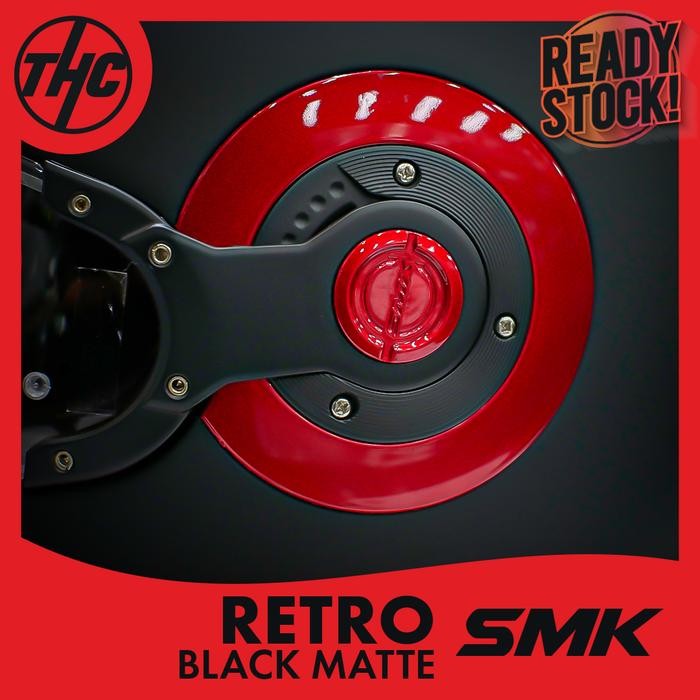 Helm Smk Retro Black Matte Full Face Helmet Smk