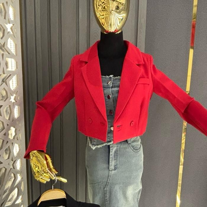 Blazer wanita premium crop