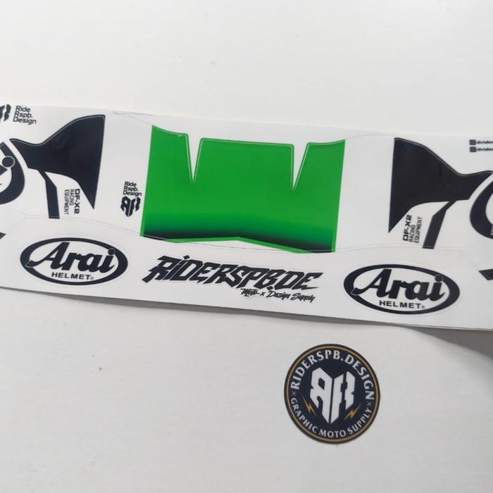 SIAPKIRIM STICKER DECAL SPOILER ARAI DF-X2 RX7X - GHOST GREEN READY STOCK