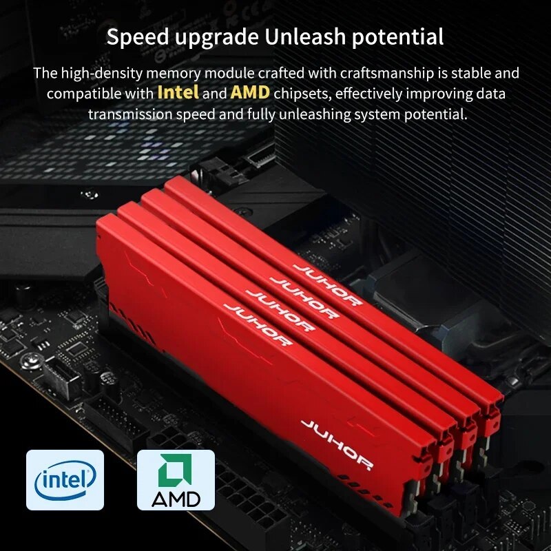 JUHOR DDR4 Ram 16GB 8GB 32GB 2666MHz 3200MHz DDR3 8GB 1600MHz DIMM Desktop Memory New Memoria Rams W