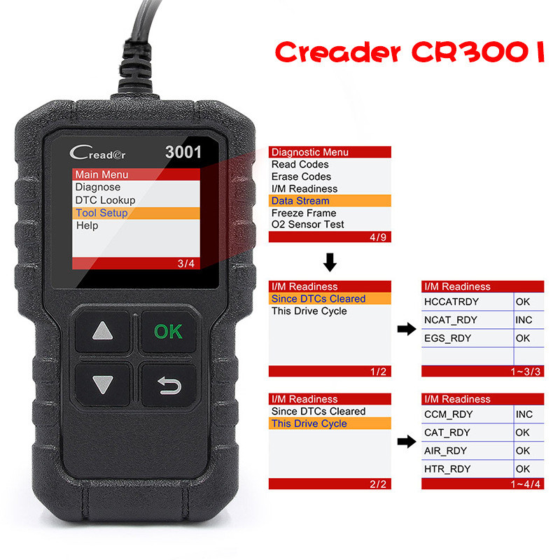 Launch X431 CR3001 Full OBD2 EOBD function Creader 3001 diagnostic tools Multilingual Full Functiona