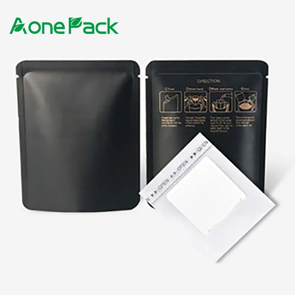 100pcs Custom High Quality Aluminum Foil Kraft Paper Hanging Ear Coffee Sample Drip Filter Bag Empty