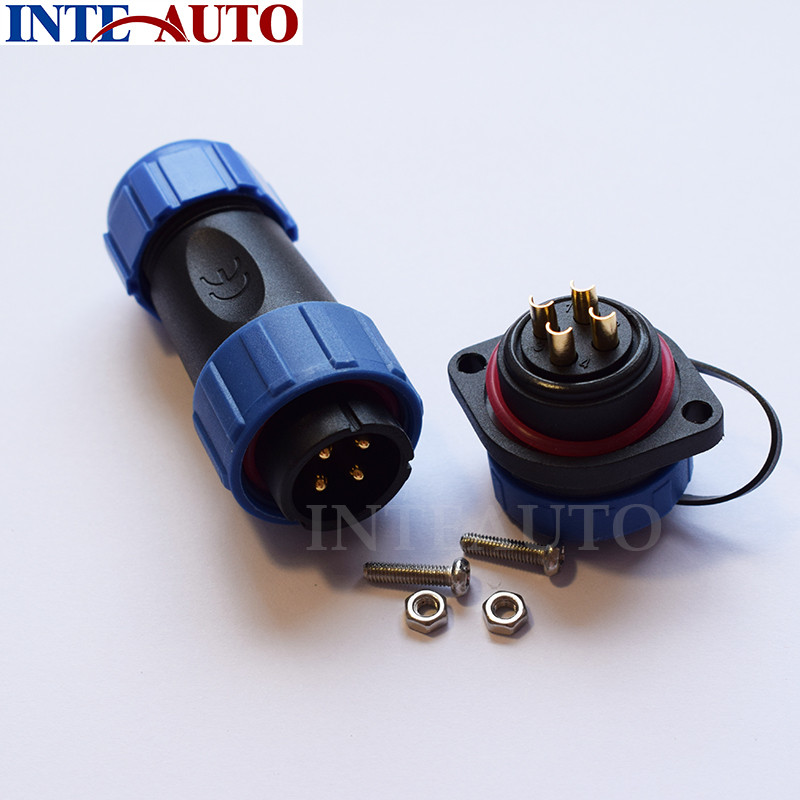 connector,4 pin waterproof Male Female Panel installed connector, LED