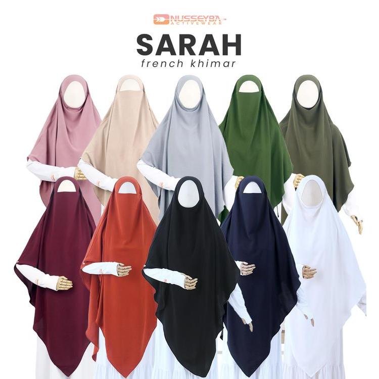 SALE Nusseyba - Sarah French Khimar - Jilbab Syari Panjang - Kerudung Bergo Hitam Instan - Hijab