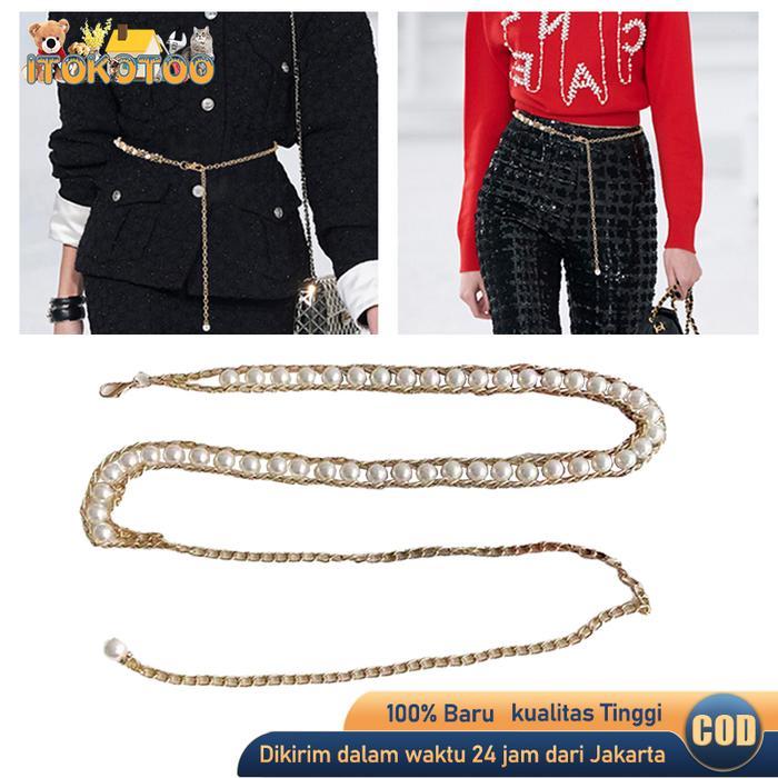 Terlaris Ikat Pinggang Mutiara Untuk Dress Belt Sabuk Mutiara Wanita Korea SALE
