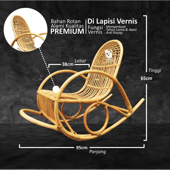 Kursi Goyang Rotan Anak Bangku Santai