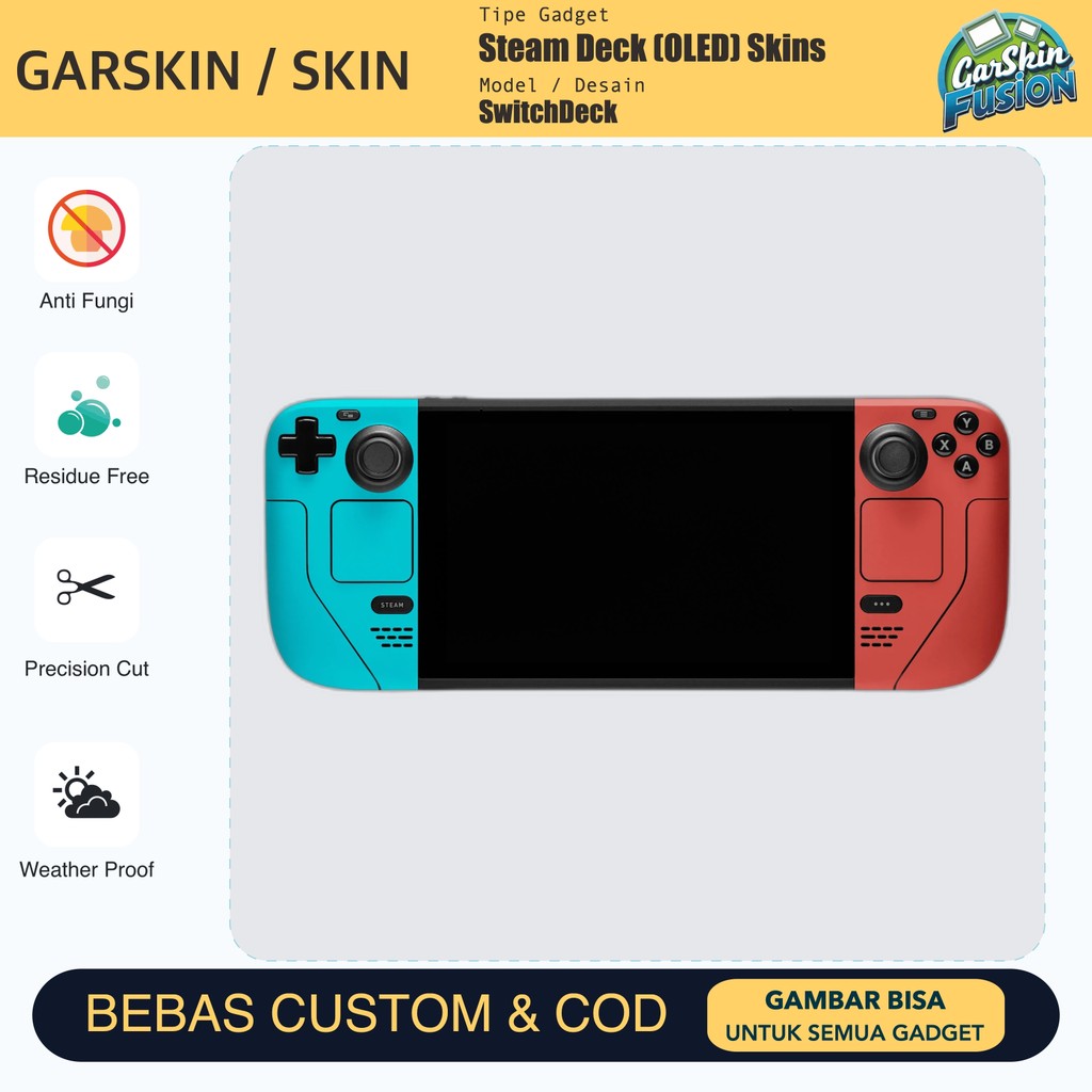 Skin Vinyl Steam Deck (OLED) SwitchDeck Anti Scratch Protector Case | by Fusion | Kode - LBUR