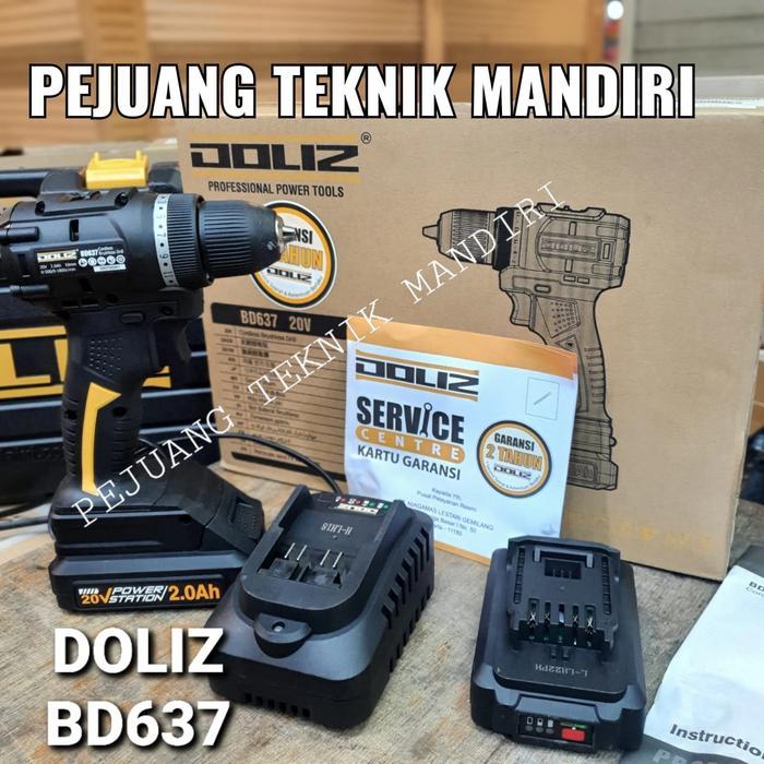 Cordless Drill Brushless Doliz Bd637 / Bor Baterai Cas Doliz Bd 637
