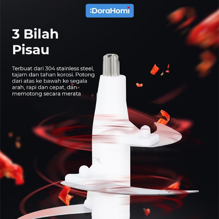 Dorahomi Chopper Blender Electric Alat Mesin Penggiling Penghalus Bumbu Masak Listrik Pisau